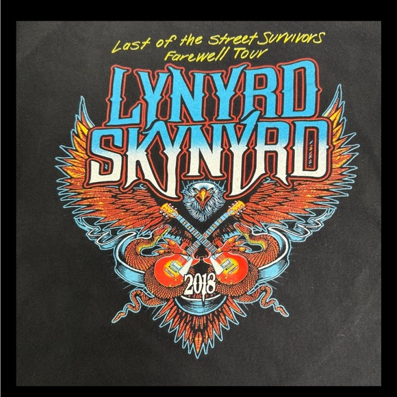 Lynyrd Skynyrd Last Of The Survivors 2018 Farewell Tour Double Sided Black - Picture 3 of 6